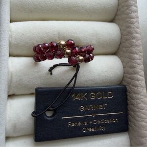 14K Gold Garnet Size 7 Ring
